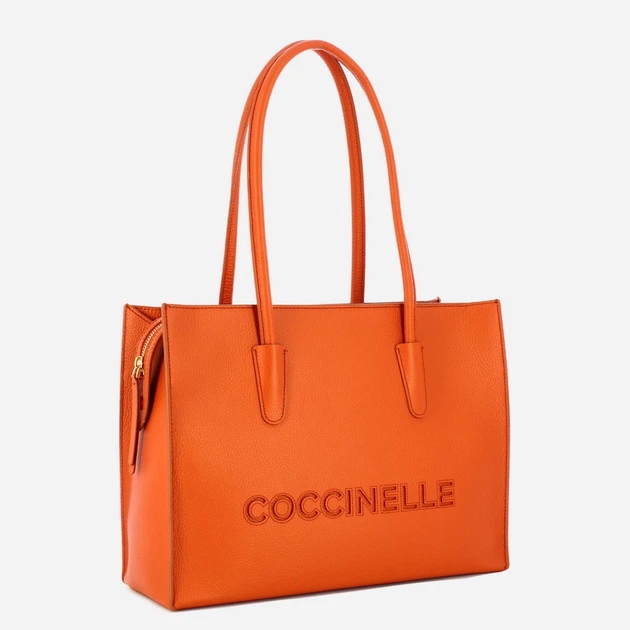 Torebka shopper damska skórzana Coccinelle E1UAK110201-R41 Pomarańczowa (800070354224) - obraz 3
