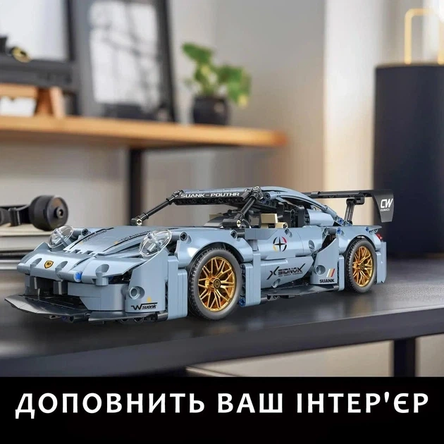 Конструктор Technic Porsche 911 RSR Racing (1:14) 971 деталь гоночна версія велика модель 36 см у подарунковій коробці - зображення 6