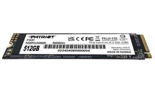 Твердотільний накопичувач SSD 512Gb, Patriot P320, PCI-E 3.0 x4, M.2 2280, 3D TLC, 3000/2200 МБ/с (P320P512GM28) - изображение 2