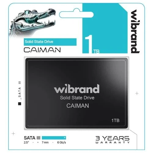 Твердотельный накопитель SSD 1Tb, Wibrand Caiman, SATA3, 2.5" (WI2.5SSD/CA1TBST) - Фото 3 Твердотельный накопитель SSD 1Tb, Wibrand Caiman, SATA3, 2.5" (WI2.5SSD/CA1TBST) - изображение 3