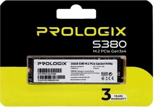 Твердотільний накопичувач SSD 512Gb, ProLogix S380, PCI-E 3.0 x4, M.2 2280, 3D TLC, 3400/1900 МБ/с (PRO512GS380) - зображення 3