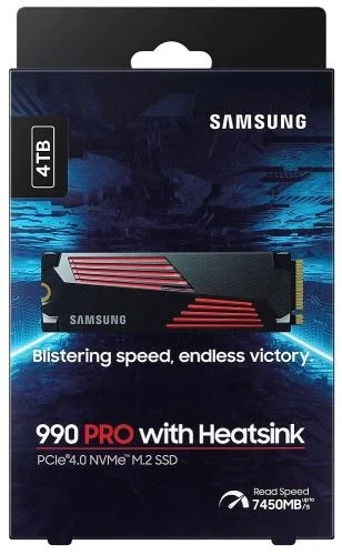 Твердотельный накопитель SSD 4Tb, Samsung 990 Pro, PCI-E 4.0 x4, M.2, с радиатором (MZ-V9P4T0GW) - изображение 7