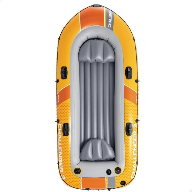 Ponton dmuchany Intex Challenger 3 3-osobowy 295 x 137 x 43 cm Żółto-szary 66313 (6941057430614) - obraz 8
