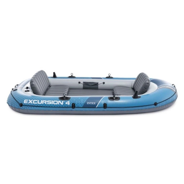 Ponton dmuchany Intex Excursion 4 4-osobowy 315 x 145 x 43 cm Szaro-niebieski 66324 (6941057430621) - obraz 3