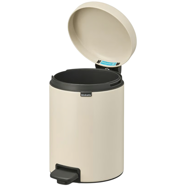 Бак для мусора с педалью Brabantia NewIcon Pedal Bin 5 л светло-бежевый 149900 (00801143) - изображение 5