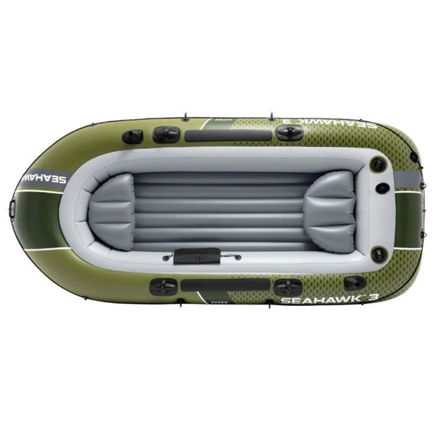 Ponton dmuchany Intex Seahawk 3 3-osobowy 295 x 137 x 43 cm Szaro-zielony 66333 (6941057430652) - obraz 3