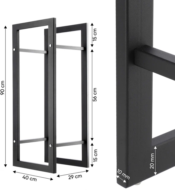 Стійка для камінних дров Kadax Creto сталева 90 x 29 x 40 см K6102  (5903699452455) - зображення 6