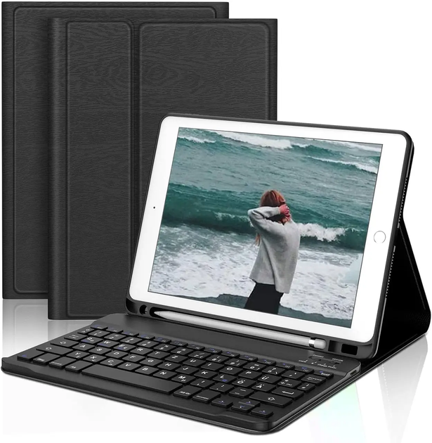 Чохол-клавіатура D DINGRICH для iPad 9.7 (5/6/Air/Pro) | Bluetooth QWERTZ | Знімна клавіатура + тримач Apple Pencil + Sleep/Wake - Фото 2 Чохол-клавіатура D DINGRICH для iPad 9.7 (5/6/Air/Pro) | Bluetooth QWERTZ | Знімна клавіатура + тримач Apple Pencil + Sleep/Wake - зображення 2