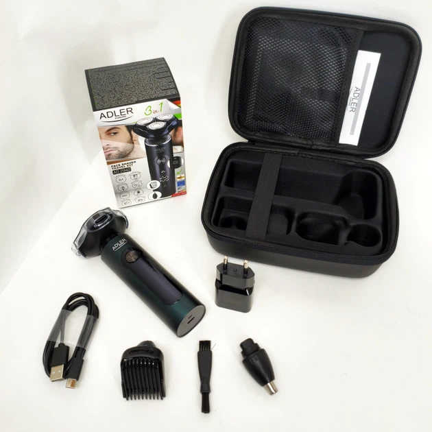Чоловіча бритва 3 в 1 - USB + футляр Adler ADEG 2940 - зображення 3