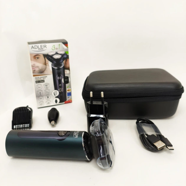 Чоловіча бритва 3 в 1 - USB + футляр Adler ADEG 2940 - зображення 5