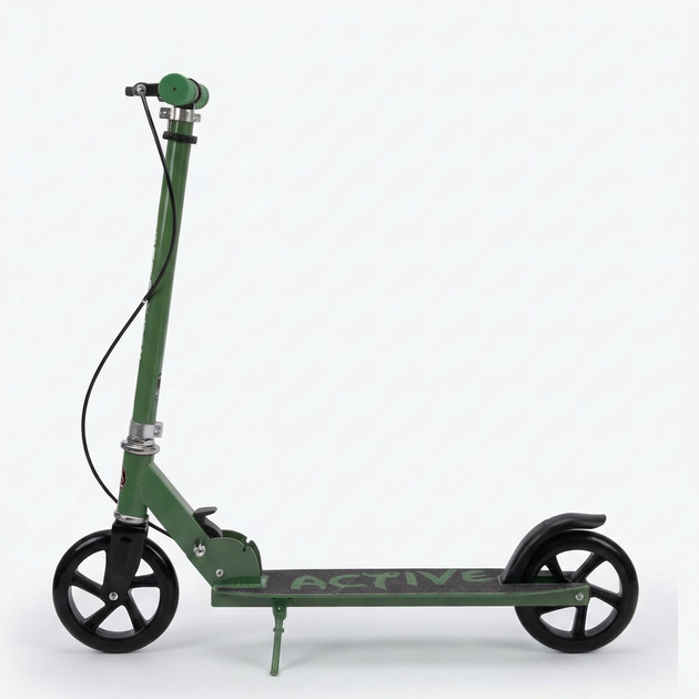 Самокат двухколесный складной BavarSport Active 2944 с LED колесами 145мм Green-Black - изображение 2