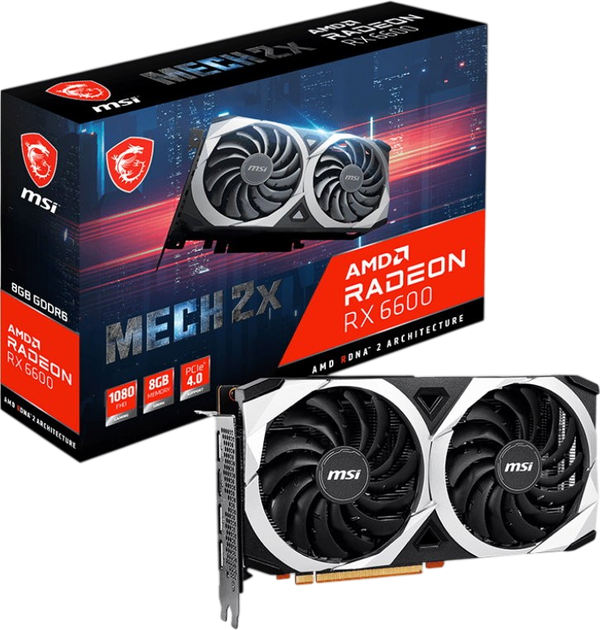 Відеокарта AMD Radeon RX 6600 8GB MSI Mech 2X (RX 6600 MECH 2X 8G) Б/В - Фото 1 Відеокарта AMD Radeon RX 6600 8GB MSI Mech 2X (RX 6600 MECH 2X 8G) Б/В - изображение 1