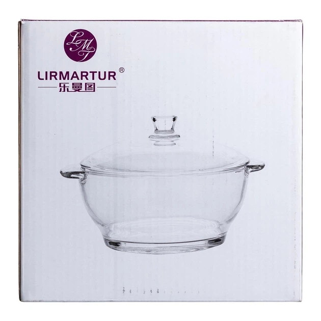 Кастрюля Yiwu Lirmartur HP-YH-5 коричневая 1 л с крышкой жаропрочная стеклянная для микроволновки (107-80-HP-YH-5) - изображение 6