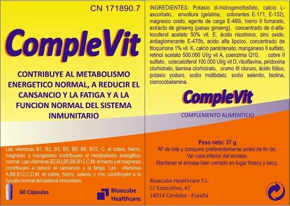 Suplement diety Bluecube Complevit 60 kapsułek (8437014181036) - obraz 2