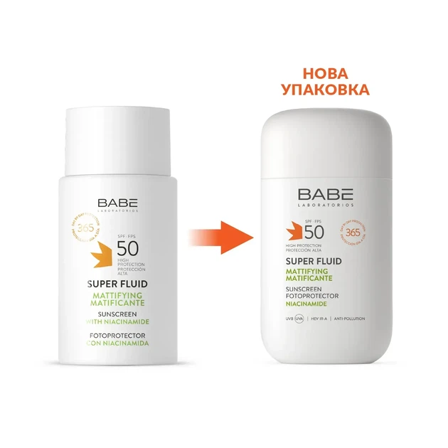 BABE Laboratorios (БАБЕ Лабораторіос) Super Fluid SPF 50 – сонцезахисний суперфлюїд для обличчя з матуючим ефектом, для всіх типів шкіри, 50 мл - изображение 2
