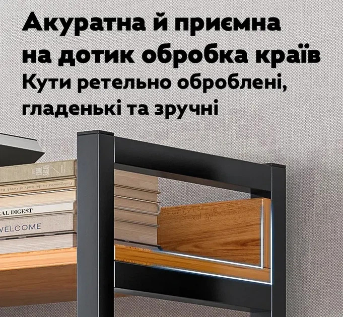 Книжковий стелаж Loft 100×30×143 см на 5 полиць G633AΩ Rosewood 100 - зображення 8