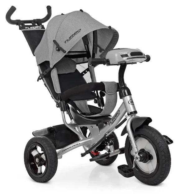 Триколісний велосипед Turbo Trike (M 3115HA-19L) USB/BT, світло, сірий льон - изображение 5