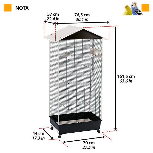 Клетка для канареек и попугаев Ferplast Nota вольер 76,5x57x161,5 см 56115423 - Фото 2 Клетка для канареек и попугаев Ferplast Nota вольер 76,5x57x161,5 см 56115423 - изображение 2