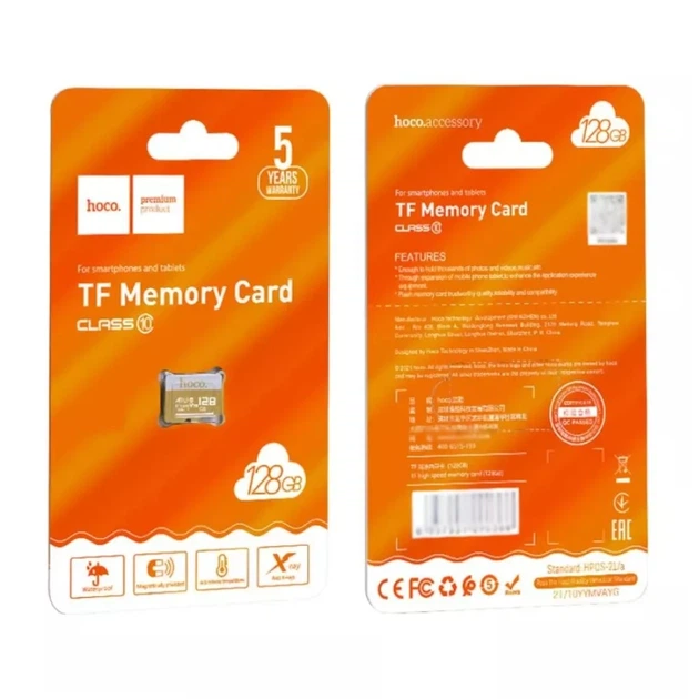 Карта пам'яті TF (MicroSD) 128GB Class 10, Hoco - зображення 2