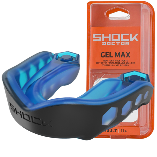 Капа Shock Doctor Gel Max дитяча (вік до 10) Black/Blue (art. 6100-BB-YTR) - Фото 1 Капа Shock Doctor Gel Max дитяча (вік до 10) Black/Blue (art. 6100-BB-YTR) - изображение 1