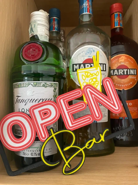 Табличка-вивіска для бару open bar з коктейлем. Aivory - изображение 2