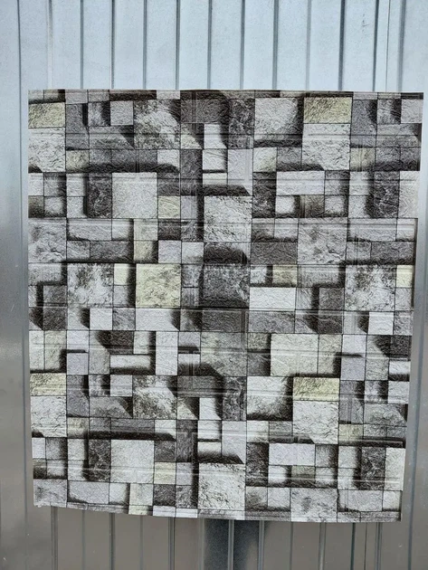 Графітові 3D самоклеючі панелі «Куб» 70×77 см — декоративні панелі для стін, 3Д плитка, самоклейка - Фото 5 Графітові 3D самоклеючі панелі «Куб» 70×77 см — декоративні панелі для стін, 3Д плитка, самоклейка - изображение 5
