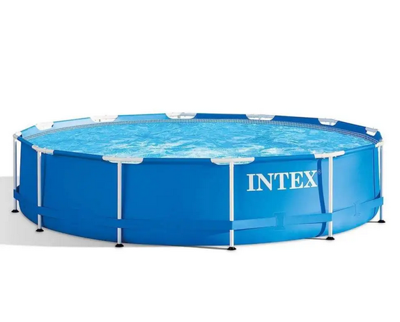 Каркасный бассейн Intex, круглый 366×76см, объем 6503л, синяя наружная облицовка, внутренняя – «мозаика-сот» - изображение 3