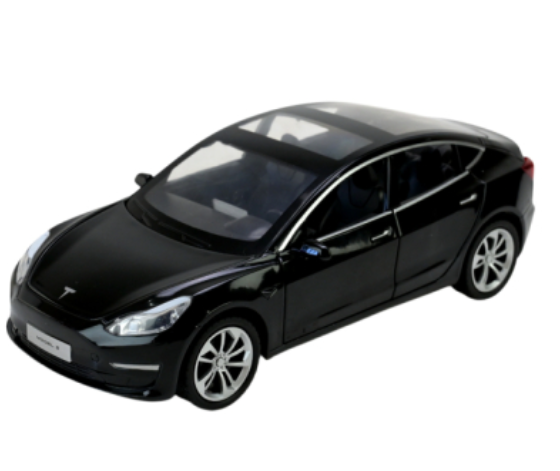 Машинка Tesla Model 3 Автопром AP7728/3 чорна 1:24 металева інерційна зі світлом і звуком - зображення 3