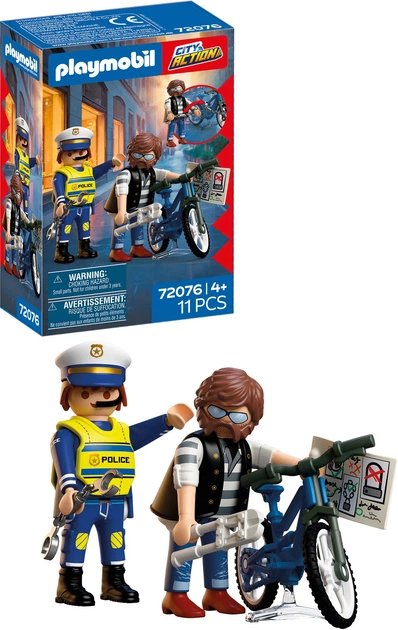 Набір іграшок Playmobil Police: Крадіжка велосипеда 72076 (4008789720764) - зображення 2