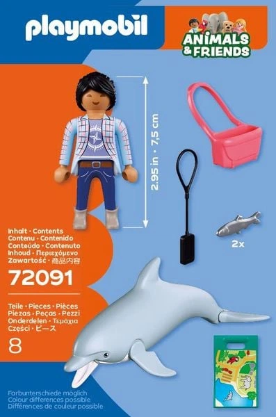 Набір іграшок Playmobil Animals and Friends Zoo: Дельфін і відвідувач 72091 (4008789720917) - зображення 2