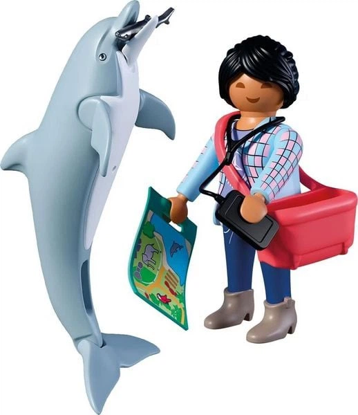 Набір іграшок Playmobil Animals and Friends Zoo: Дельфін і відвідувач 72091 (4008789720917) - зображення 3