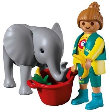 Набір іграшок Playmobil Animals and Friends Zoo: Слоненя та доглядач 72092 (4008789720924) - зображення 3