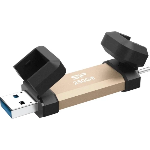 Внешний накопитель SSD, 250Gb, Silicon Power DS72, Gold/Black (SP250GBUC3S72VPG) - Фото 1 Внешний накопитель SSD, 250Gb, Silicon Power DS72, Gold/Black (SP250GBUC3S72VPG) - изображение 1