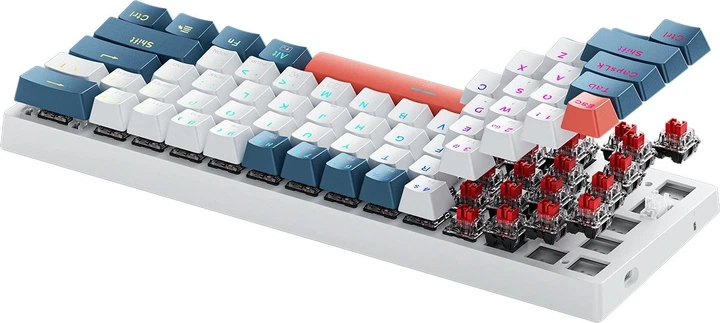 Klawiatura przewodowa Machenike K500-B61 Red Switch White/Blue (6975971290313) - obraz 5