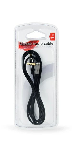 Аудио кабель AUX 3.5 мм Jack-Jack Cablexpert CCAPB-444L-1M, угловой разъем, 1 м, черный - изображение 2