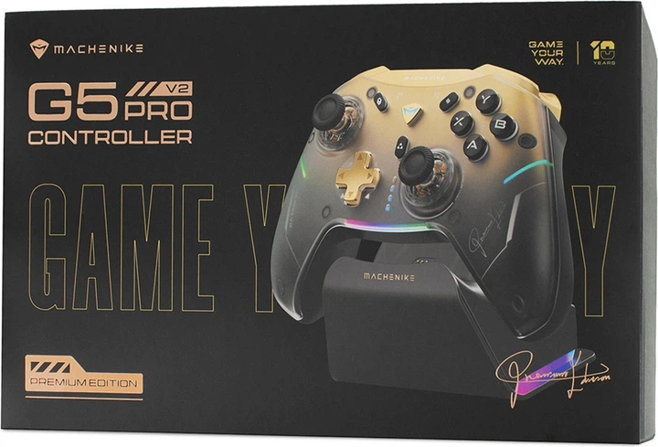 Бездротовий геймпад Machenike G5Pro Premium Edition Wireless with Charging Station Black/Gold (6975971295493) - зображення 3