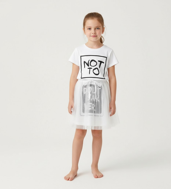 Дитяче плаття для дівчинки JIA Kids 104 см біле - зображення 2
