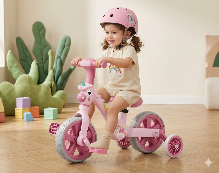 Велосипед-трансформер Best Trike JM-1071-9, колеса 10”, со звуком и подсветкой, съемные педали и боковые колеса - изображение 6