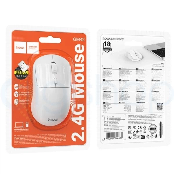 Беспроводная мышь Hoco GM42 Platino 2.4G Wireless Mouse White - изображение 4