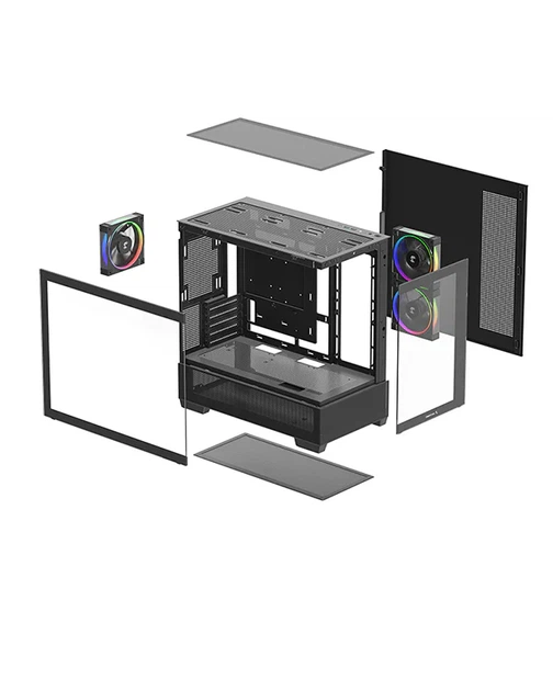 Корпус Deepcool CG380 3F чорний Без БЖ ITX/Micro-ATX/Micro-ATX(Rear Connector); 2x3.5",2+3х2.5" (CG380 3F) - зображення 5