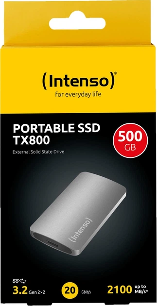 Dysk SSD Intenso TX800 500GB 1.8" USB 3.2 Gen 2x2 Anthracite (3828450) - obraz 3