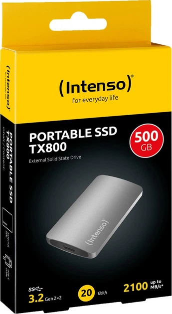 Dysk SSD Intenso TX800 500GB 1.8" USB 3.2 Gen 2x2 Anthracite (3828450) - obraz 4