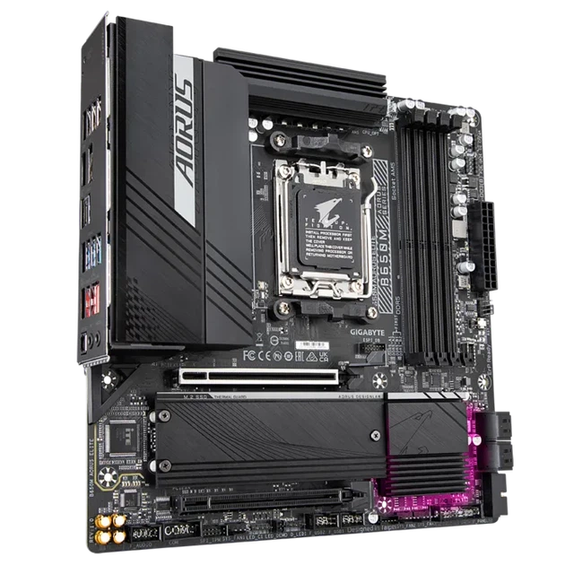 Материнская плата GIGABYTE B650M AORUS ELITE (sAM5, AMD B650, PCI-Ex16) (B650M AORUS ELITE) - Фото 1 Материнская плата GIGABYTE B650M AORUS ELITE (sAM5, AMD B650, PCI-Ex16) (B650M AORUS ELITE) - изображение 1