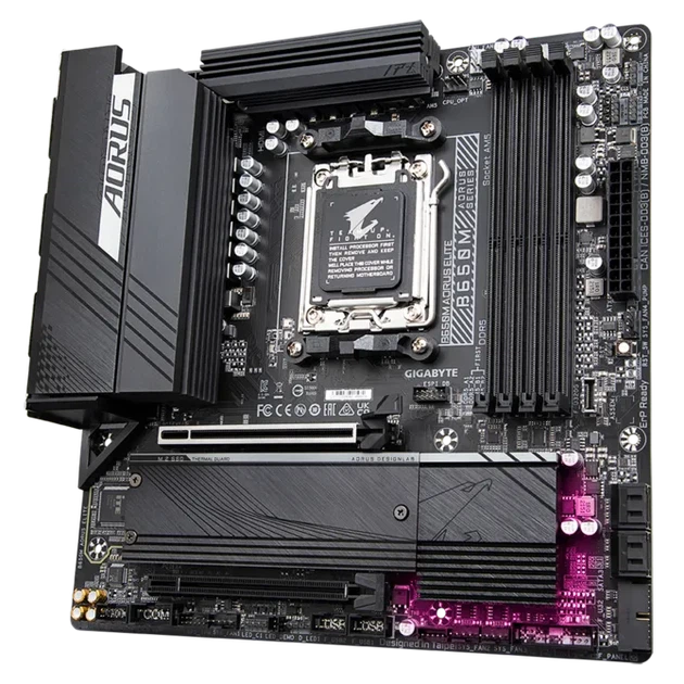 Материнская плата GIGABYTE B650M AORUS ELITE (sAM5, AMD B650, PCI-Ex16) (B650M AORUS ELITE) - Фото 5 Материнская плата GIGABYTE B650M AORUS ELITE (sAM5, AMD B650, PCI-Ex16) (B650M AORUS ELITE) - изображение 5