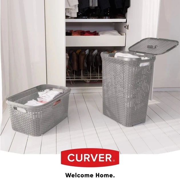 Корзина для белья пластиковая Curver Natural Style 60 л (00707) Светло-серый - изображение 5