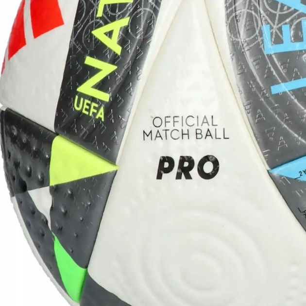 Футбольний м'яч Adidas UEFA PRO 2024 Nations League розмір 5, чорно-білий - Фото 2 Футбольний м'яч Adidas UEFA PRO 2024 Nations League розмір 5, чорно-білий - зображення 2