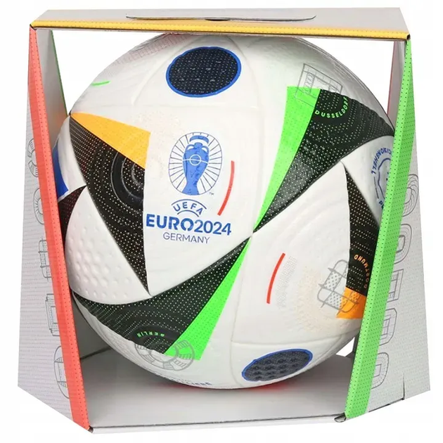 Футбольний м'яч Adidas Fussballliebe Euro 2024 OMB розмір 5, біло-чорний - Фото 3 Футбольний м'яч Adidas Fussballliebe Euro 2024 OMB розмір 5, біло-чорний - зображення 3