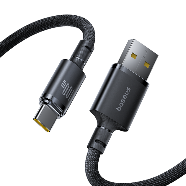 Кабель Baseus New Braided Fast Charging Cable USB-A to USB-C 100W/7.5W Cosmic Black (E0426W01) - Фото 1 Кабель Baseus New Braided Fast Charging Cable USB-A to USB-C 100W/7.5W Cosmic Black (E0426W01) - зображення 1