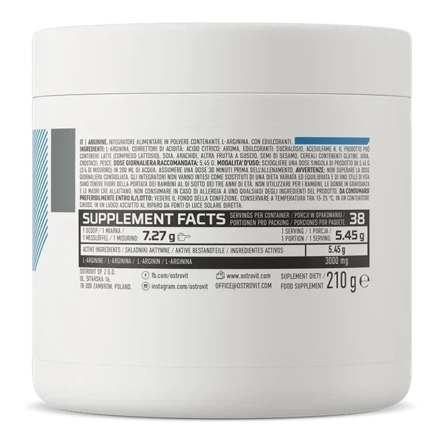Ostrovit Аргінін L-Arginine 3000 мг апельсин 210 г (OST-10291) - зображення 3