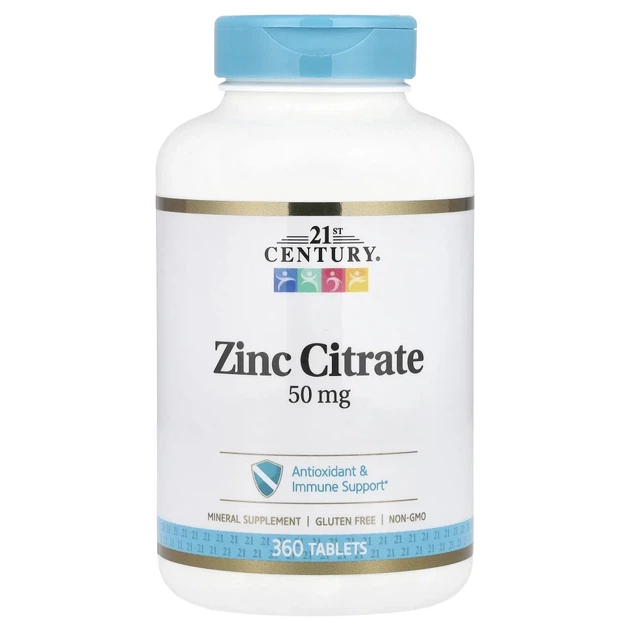 Цитрат цинку 21st Century (Zinc Citrate) 50 мг 360 таблеток (CEN-28032) - Фото 1 Цитрат цинку 21st Century (Zinc Citrate) 50 мг 360 таблеток (CEN-28032) - зображення 1